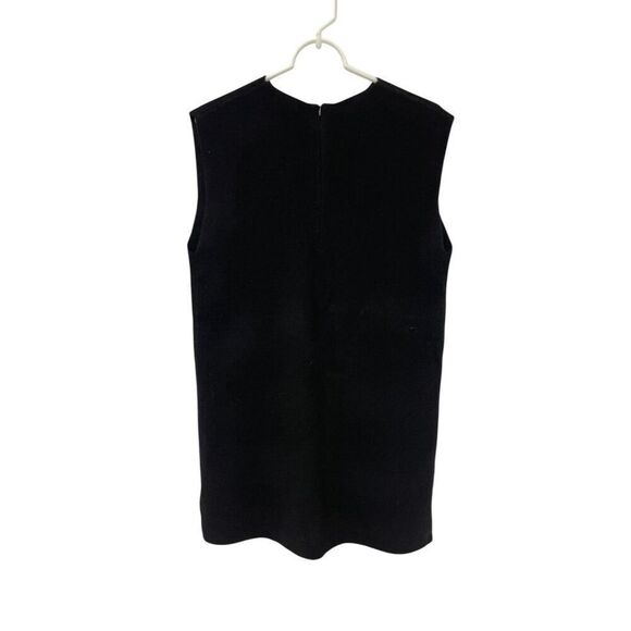 Massimo Dutti Women Mini Pinafore Dress L Black Wool Blend Knit 6657/631 NWT - Picture 4 of 15